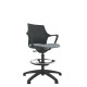 Black Perforated Shell Draughtsman With Black Swivel Base